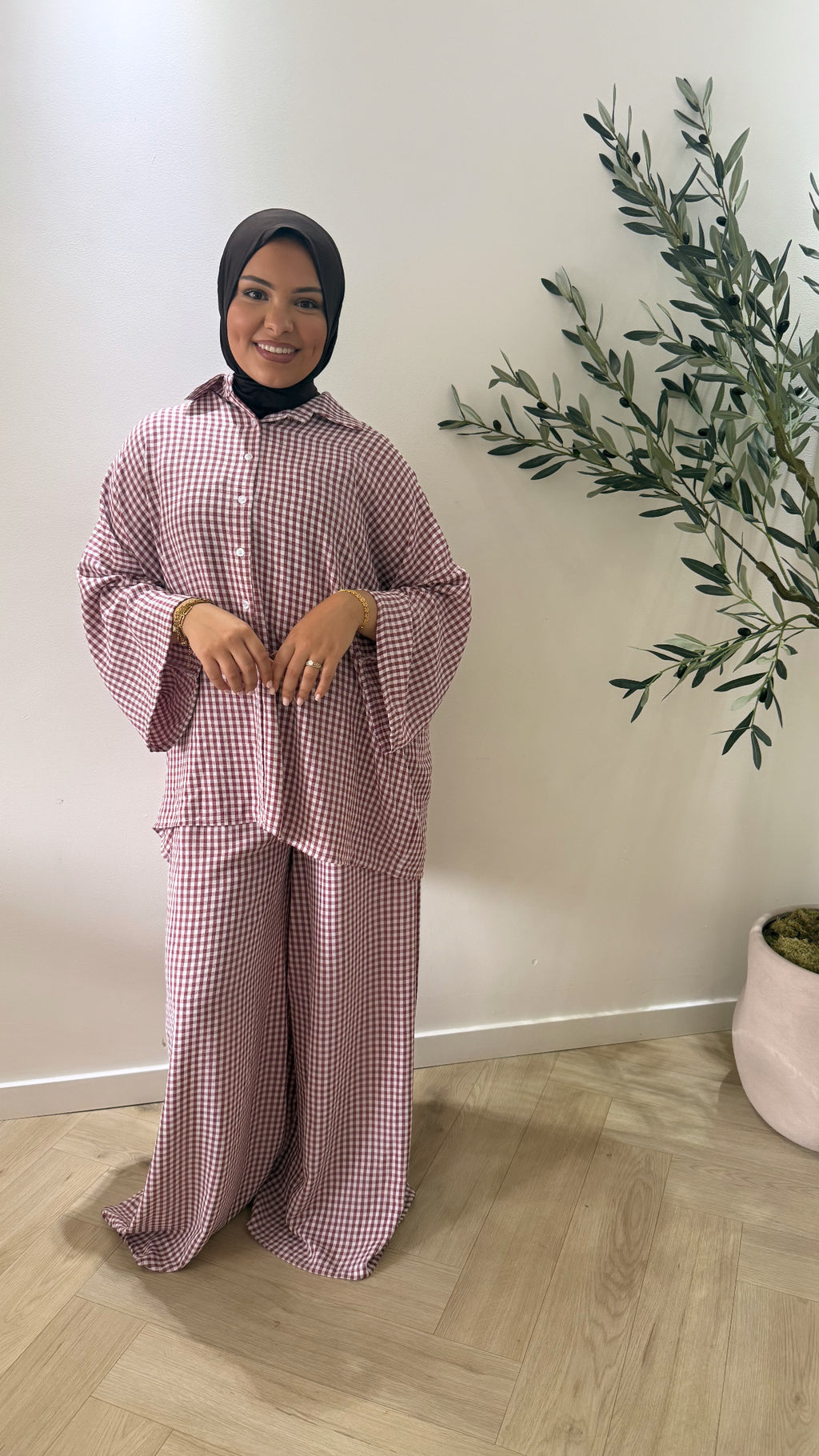 Checked twinset - Bordeaux