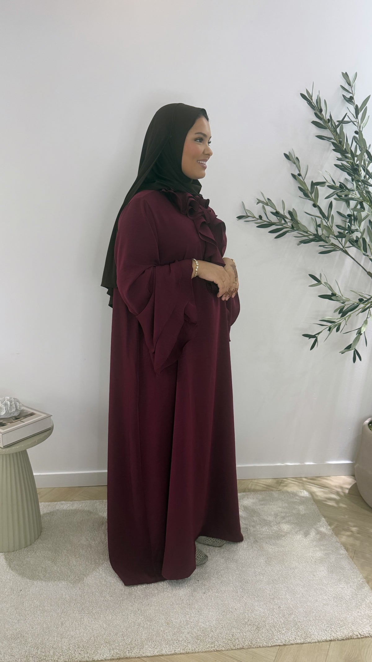 Ruffle dress - bordeaux