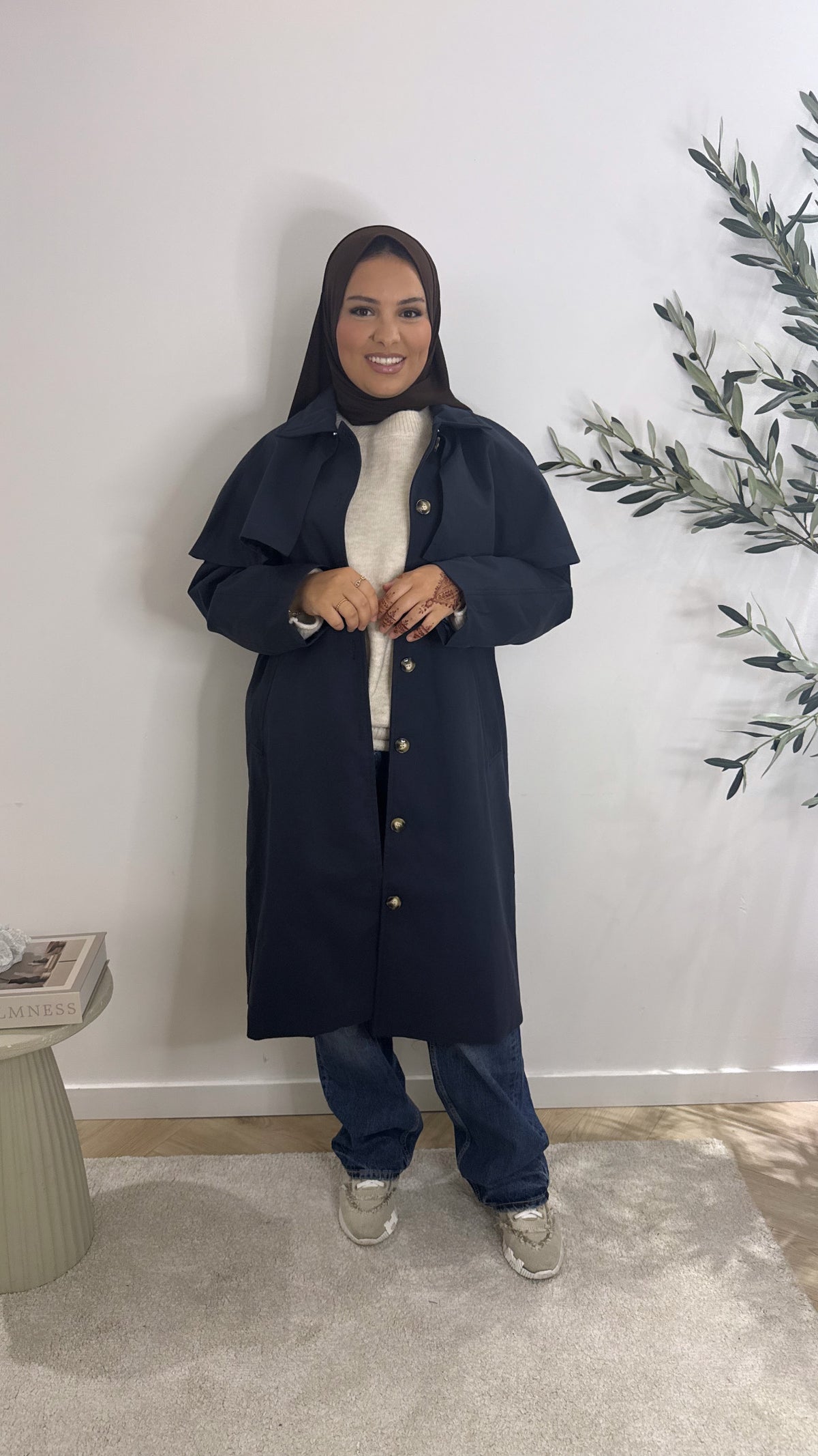 Cape trenchcoat - dark blue