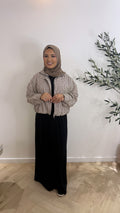 Checked bomber jacket - brown