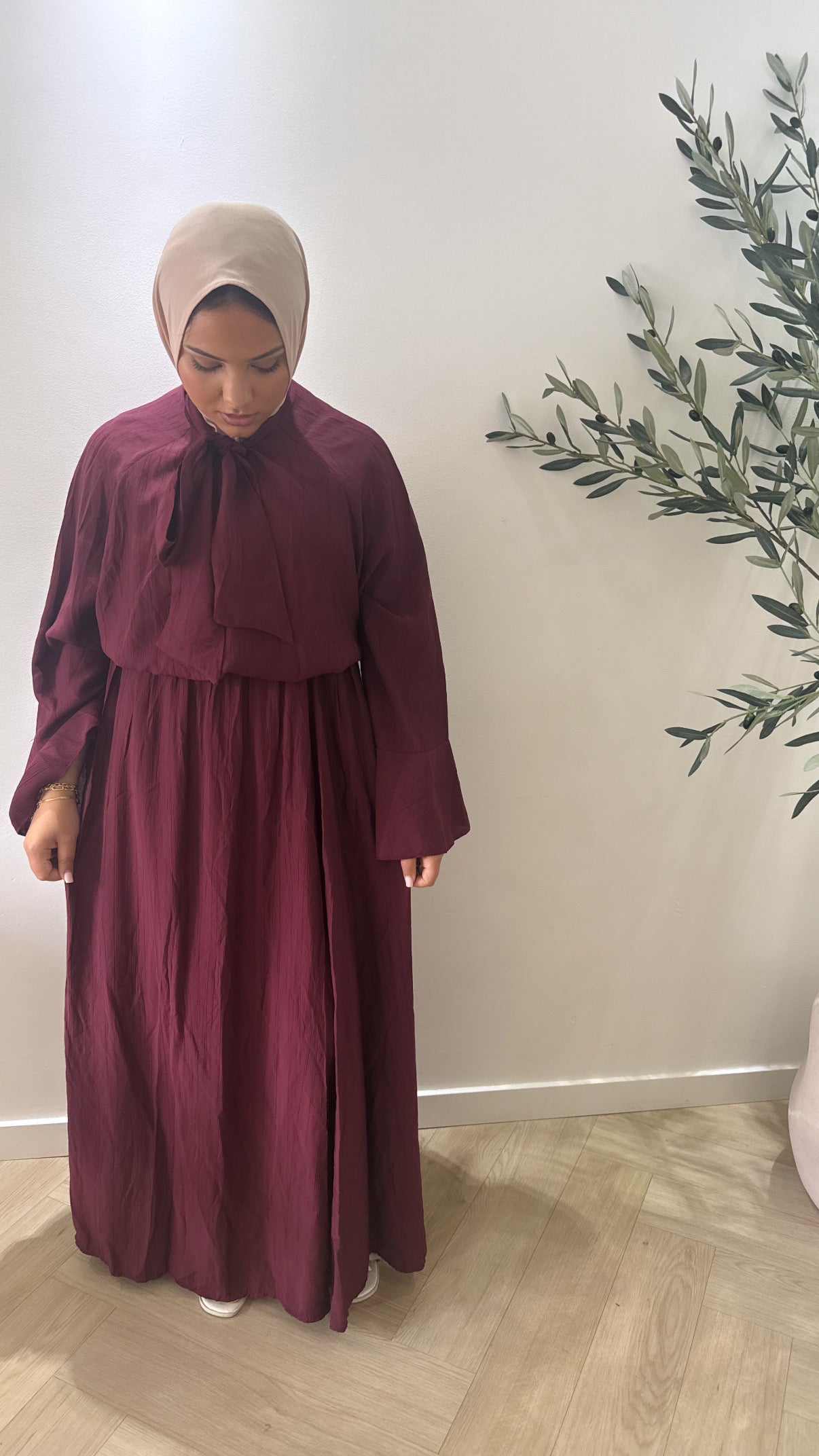 Bow twinset - burgundy
