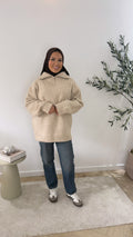 Oversized knit sweater - beige