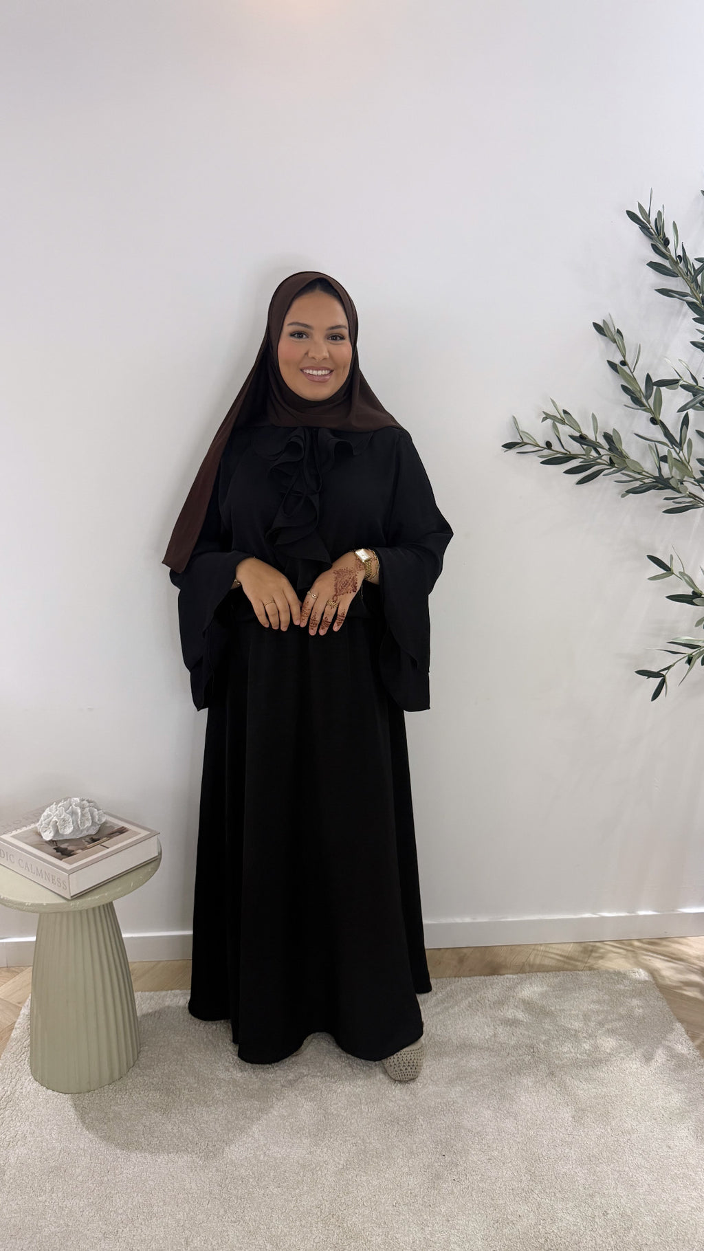 Ruffle twinset - black