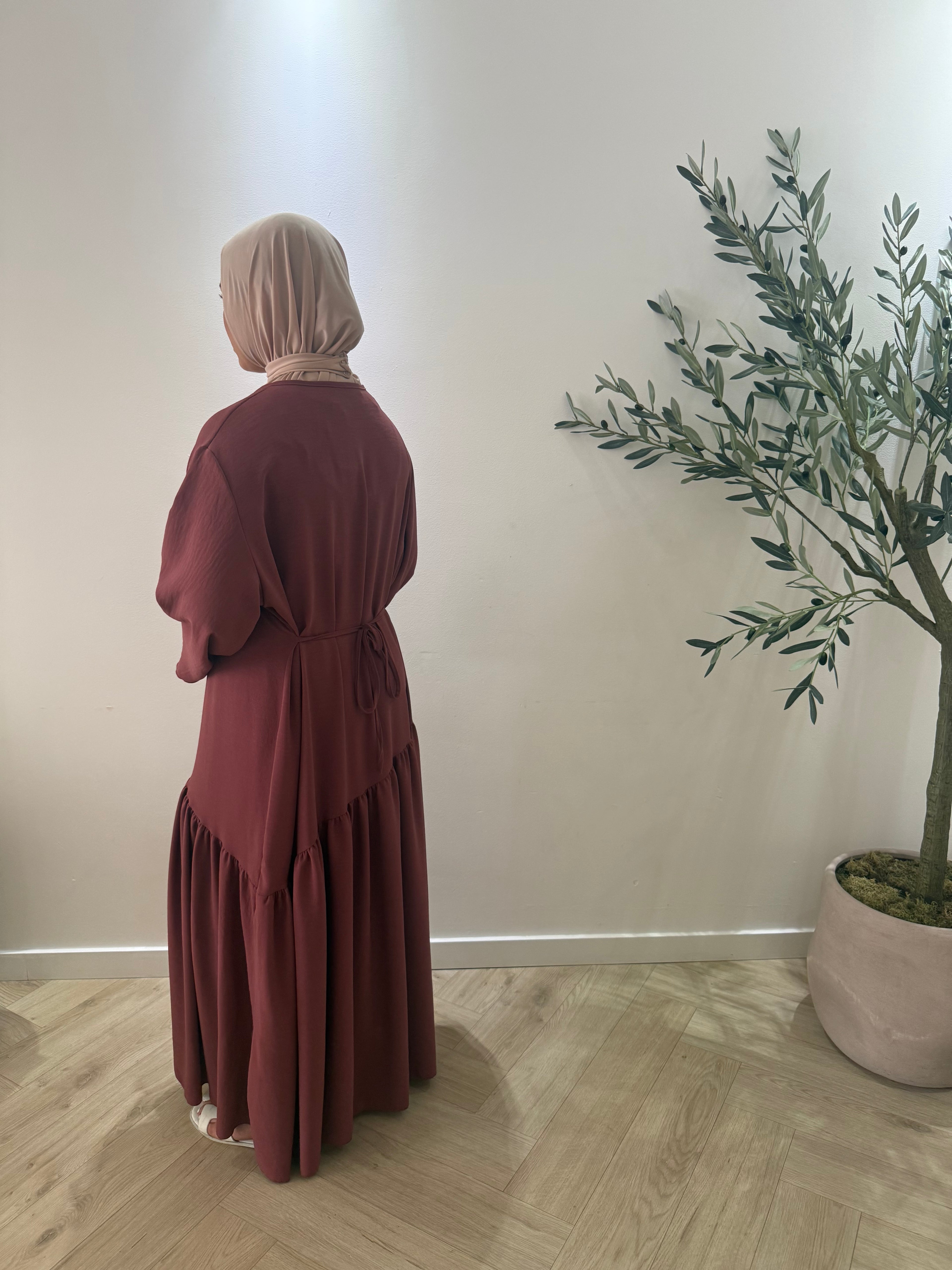 Draped dress - deep berry
