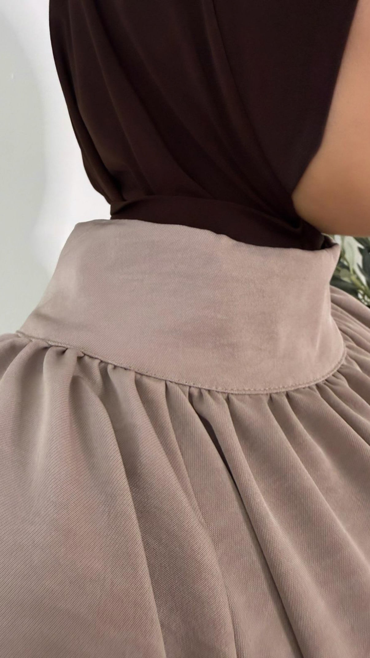 Long sleeve dress - taupe