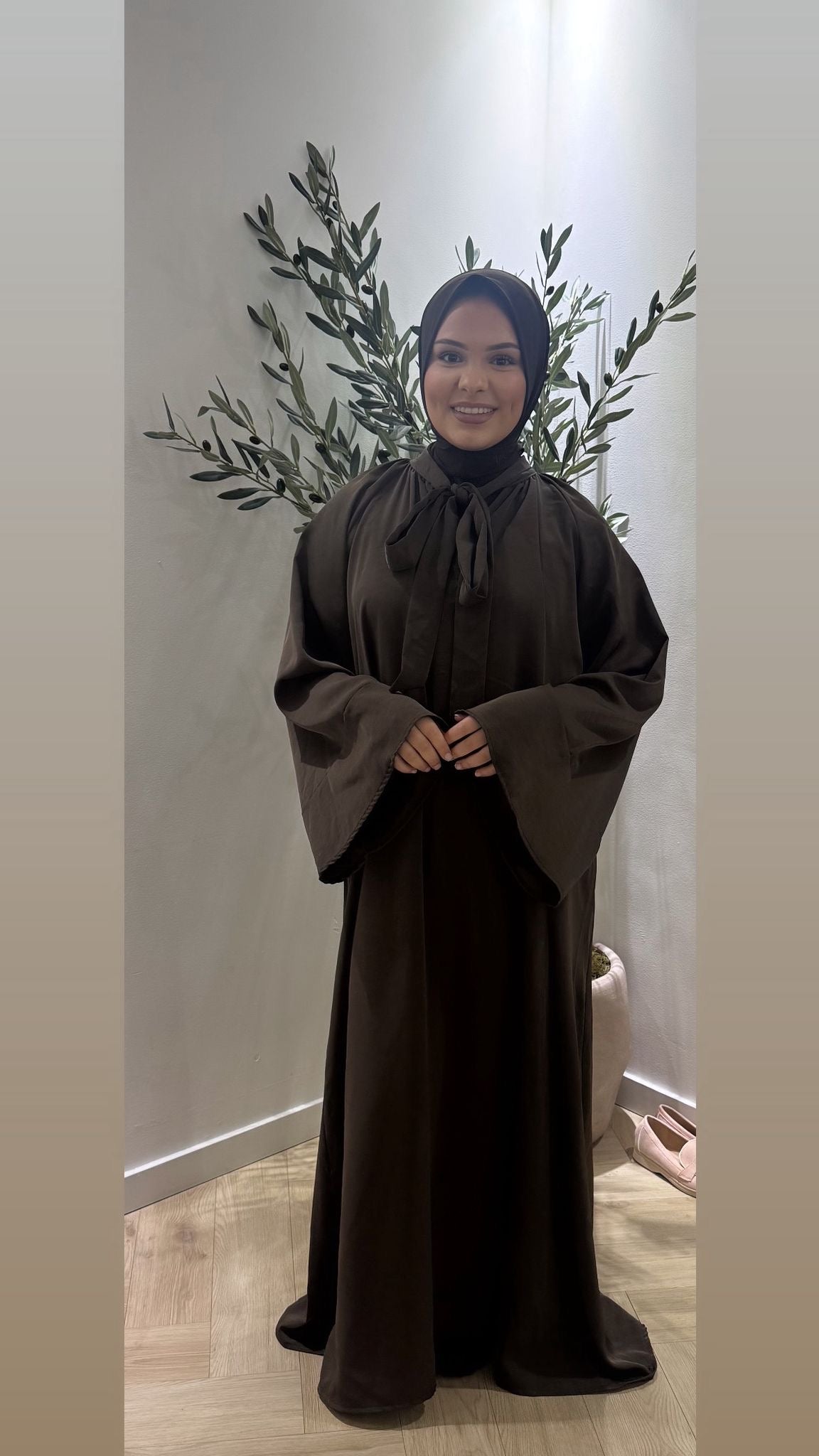 Long sleeve dress - brown