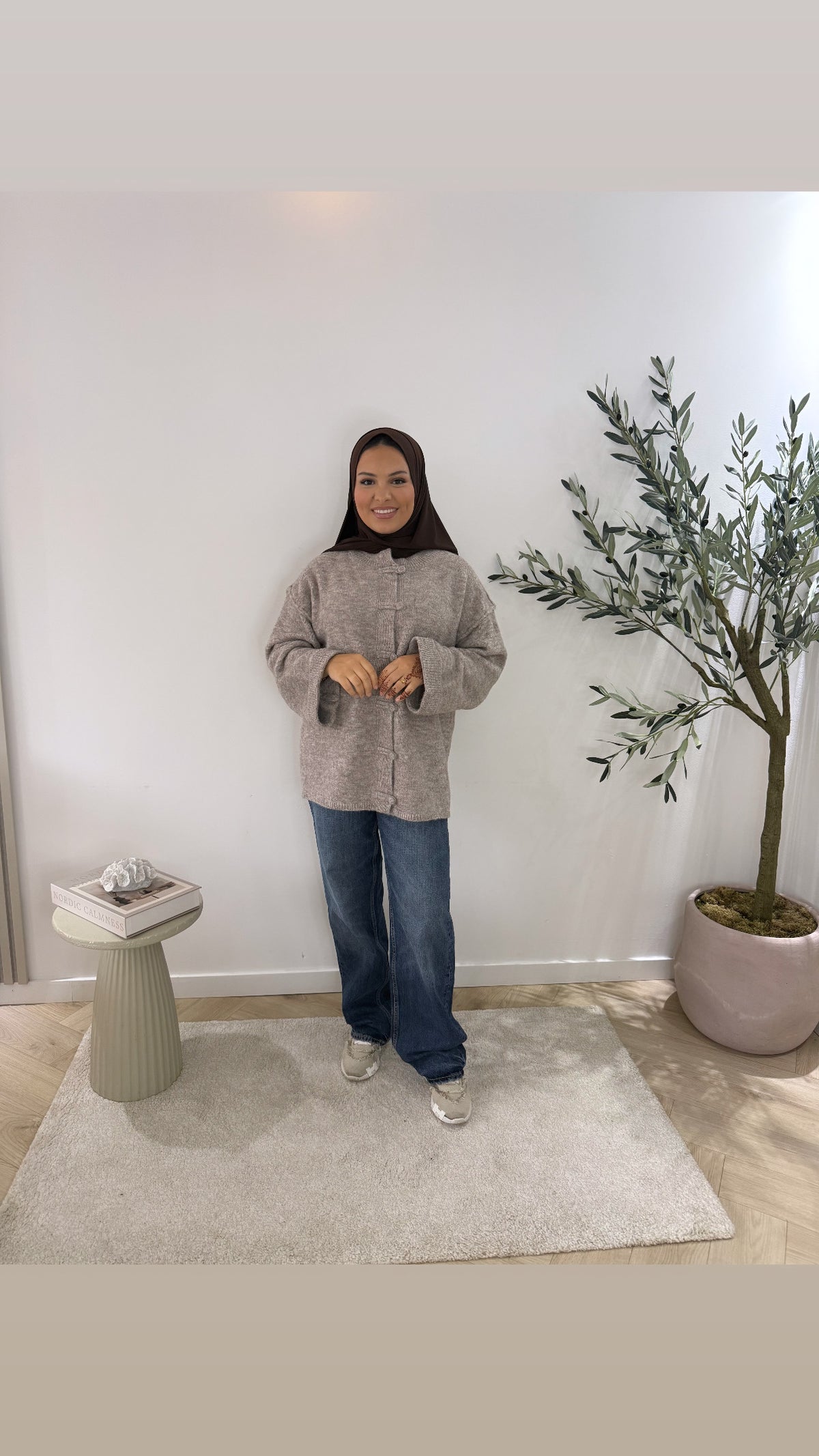 Button vest - taupe