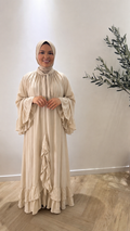 Ruffle dress - beige