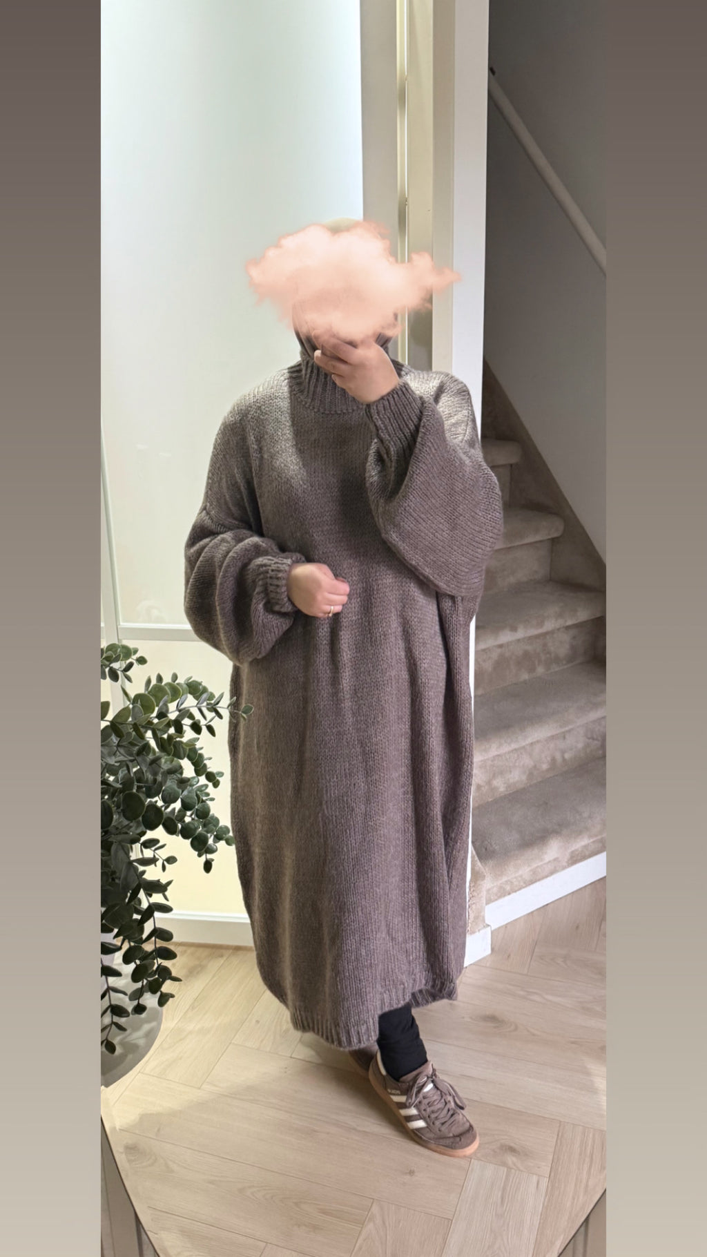 Cozy oversized knit dress ~ taupe