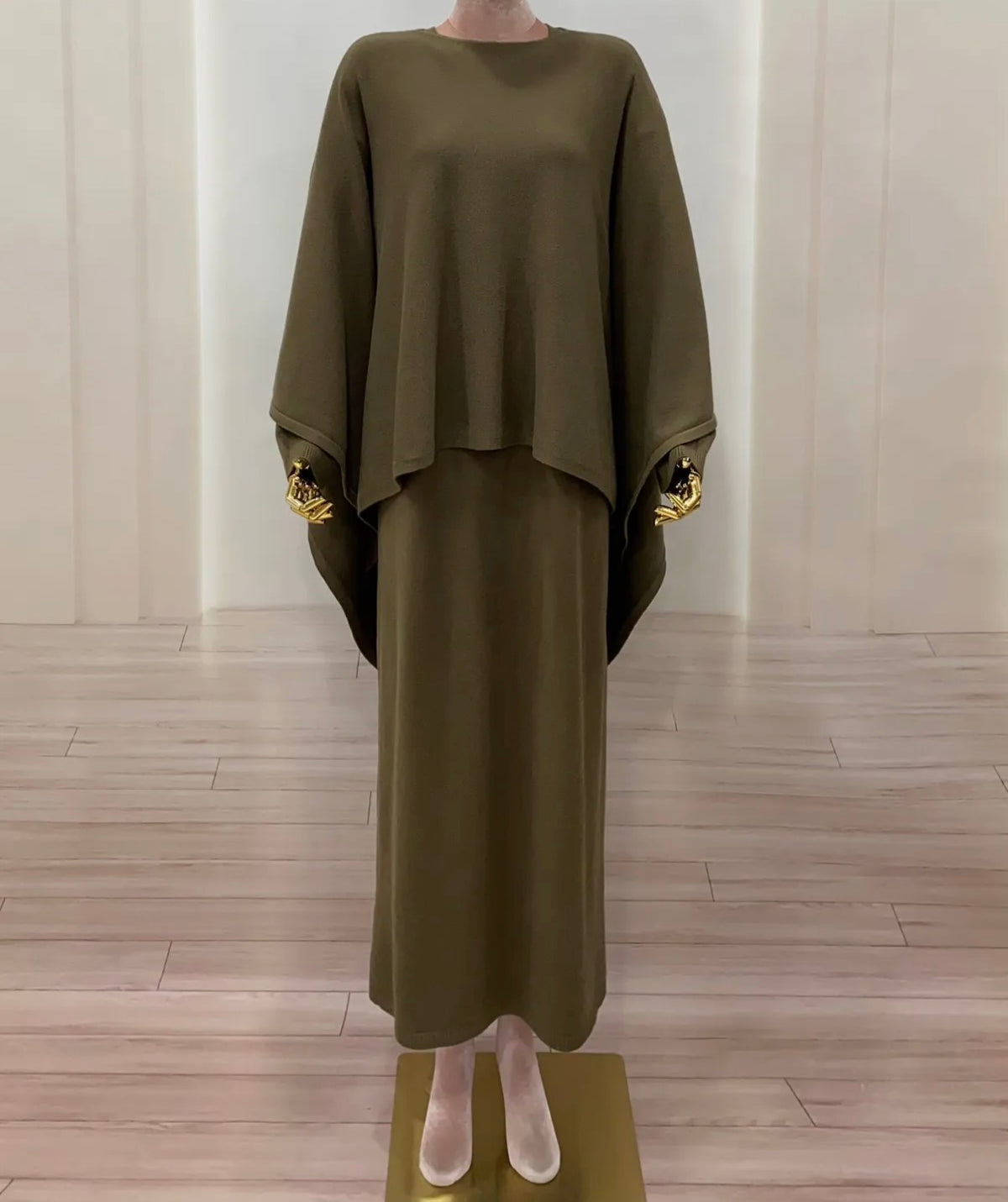 Drape poncho set - khaki