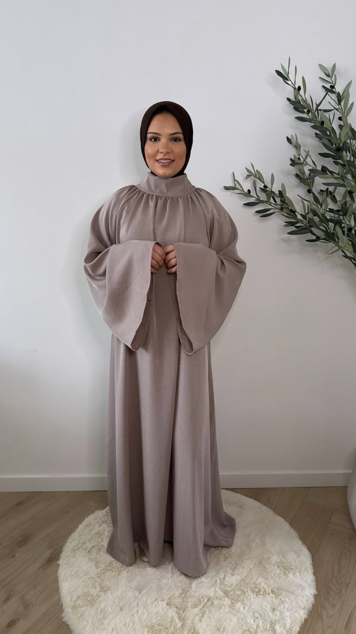 Long sleeve dress - taupe
