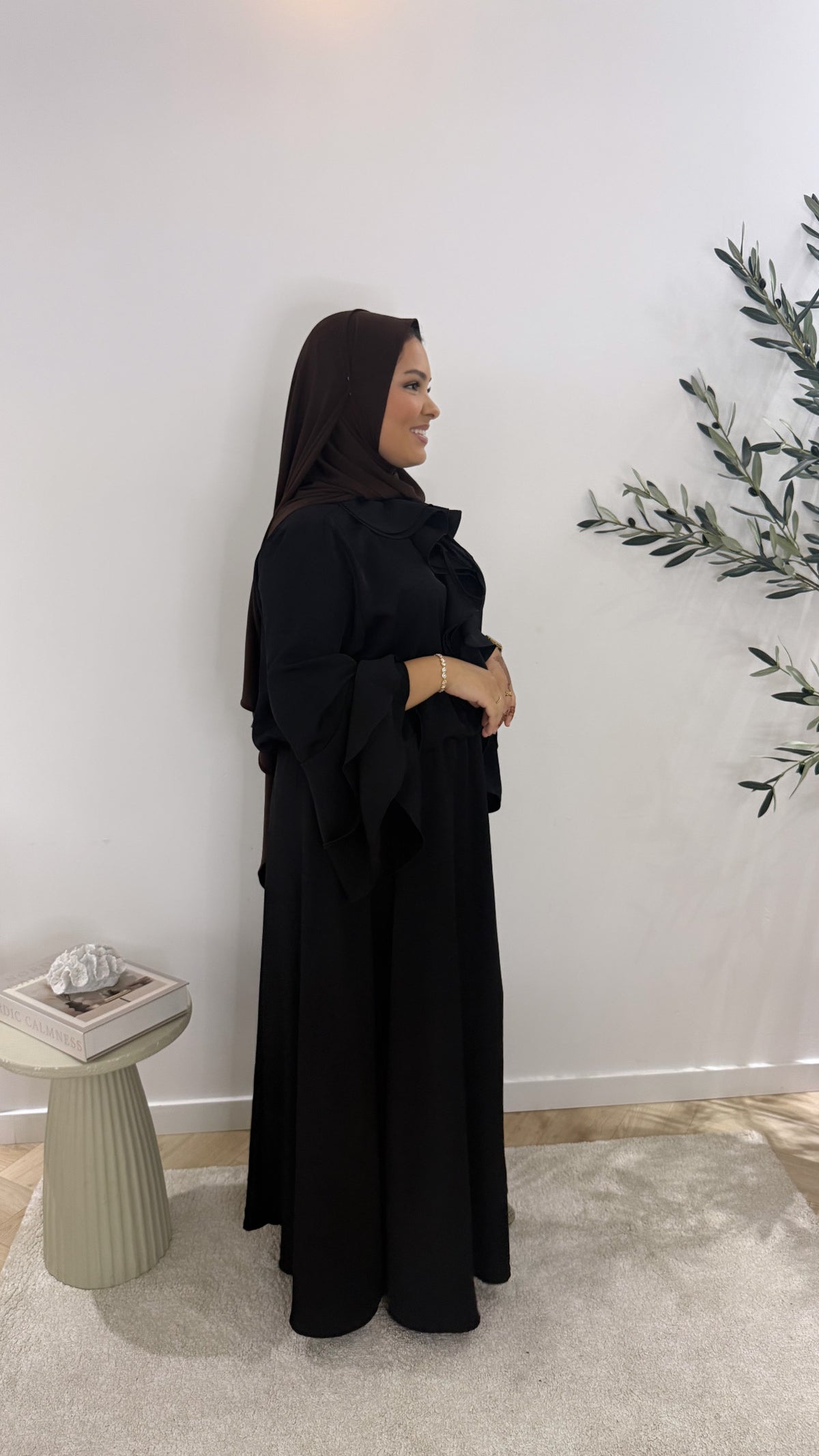 Ruffle twinset - black