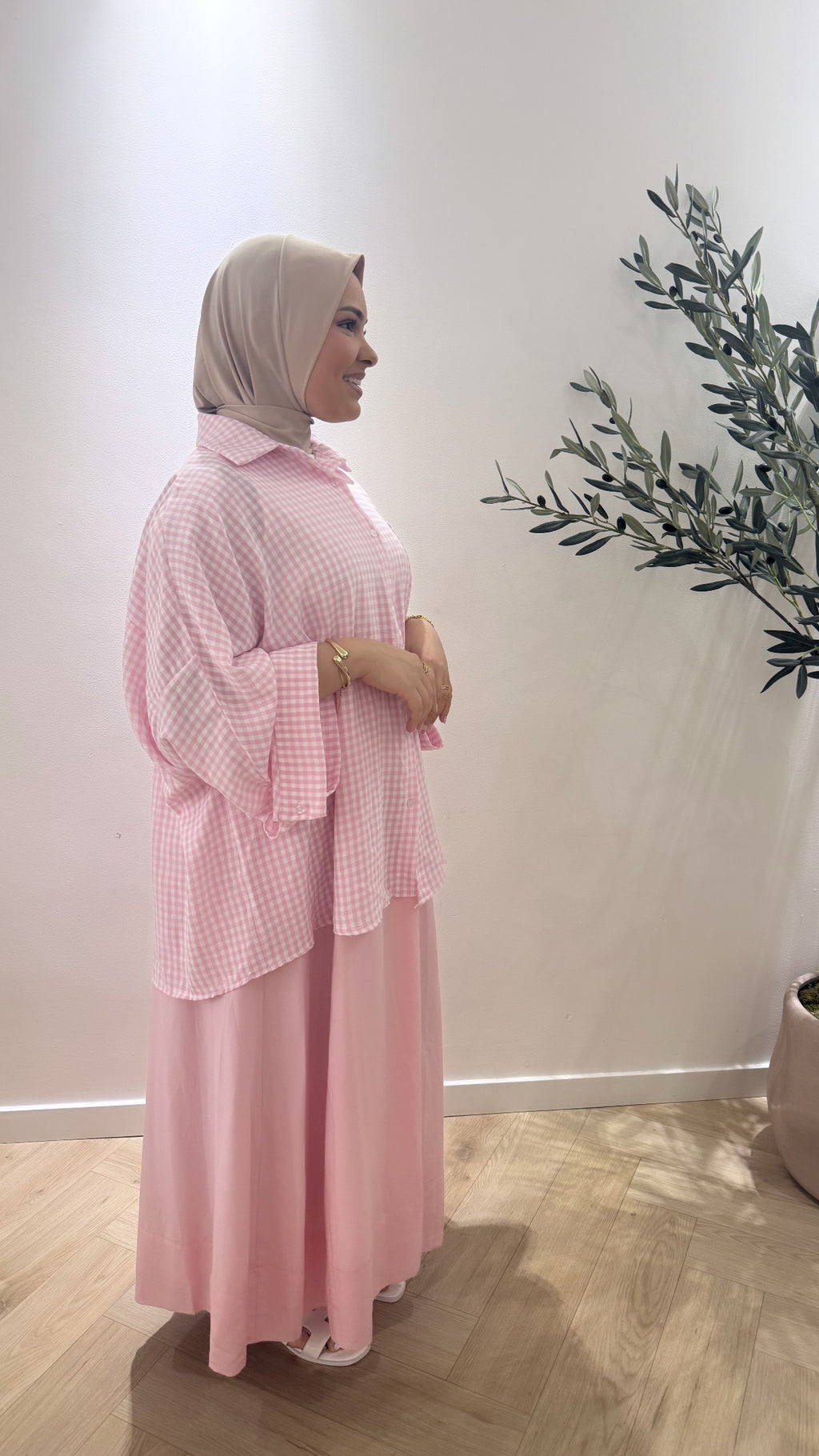 Ruitjes blouse - pink