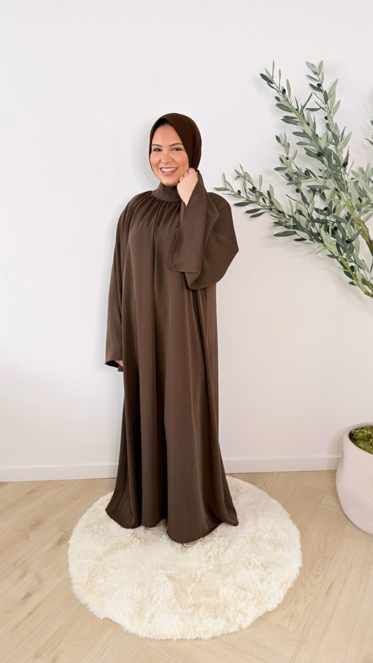Long sleeve dress - brown