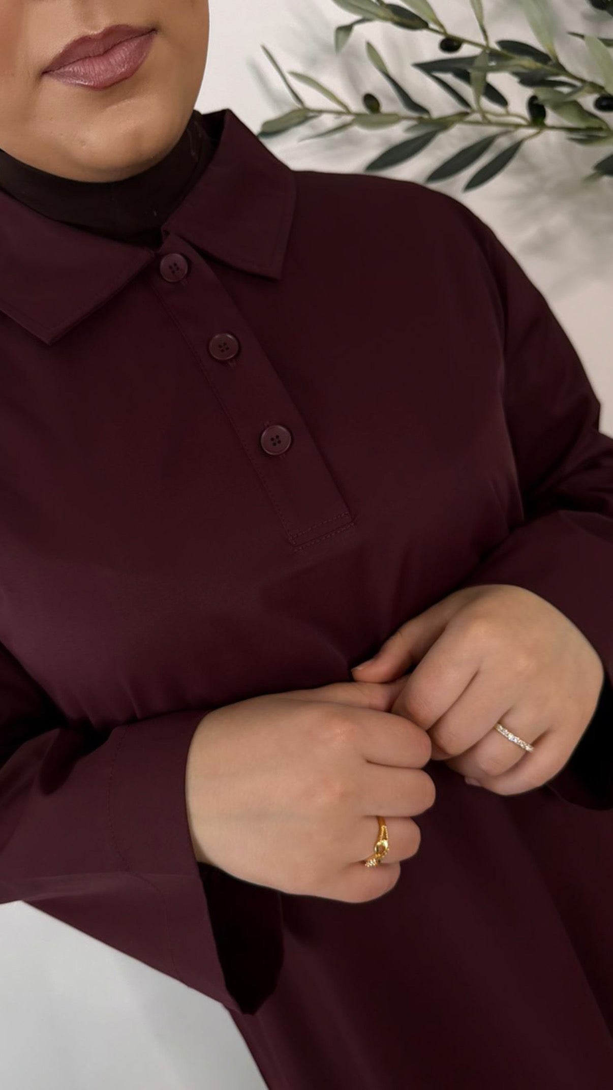 Classic button dress - Bordeaux