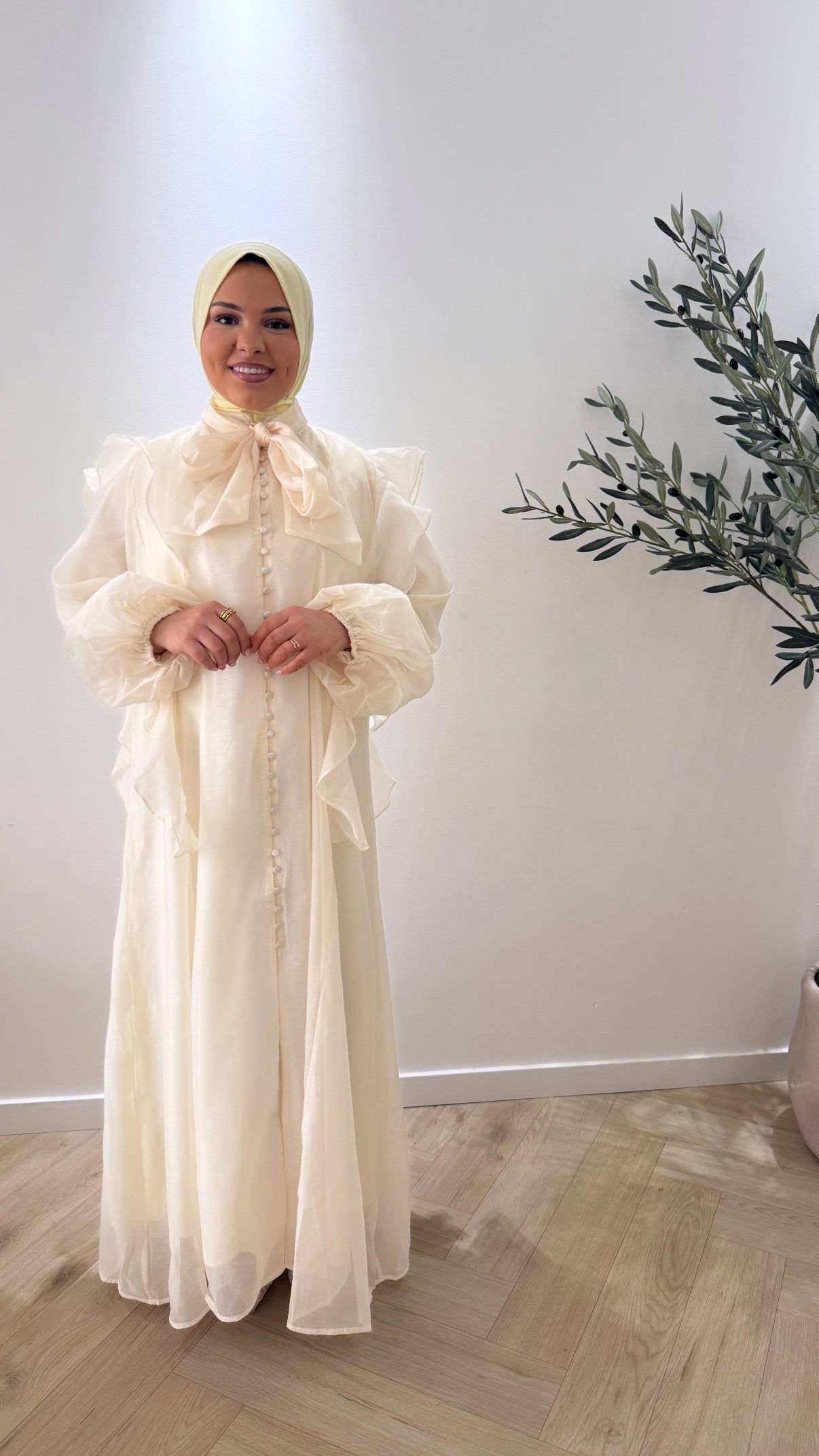 Ruffle dress - off white