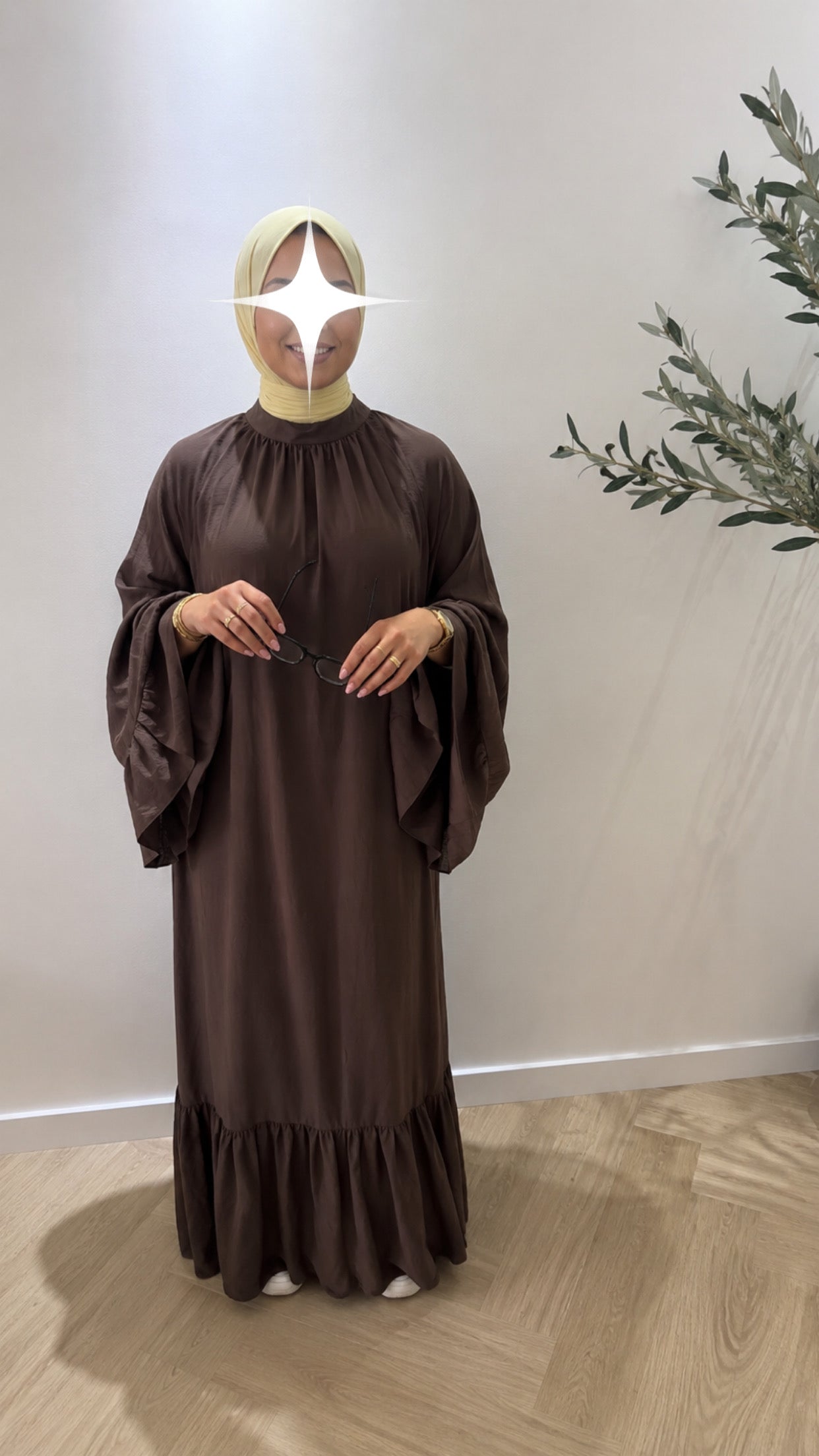 Long sleeve dress - brown