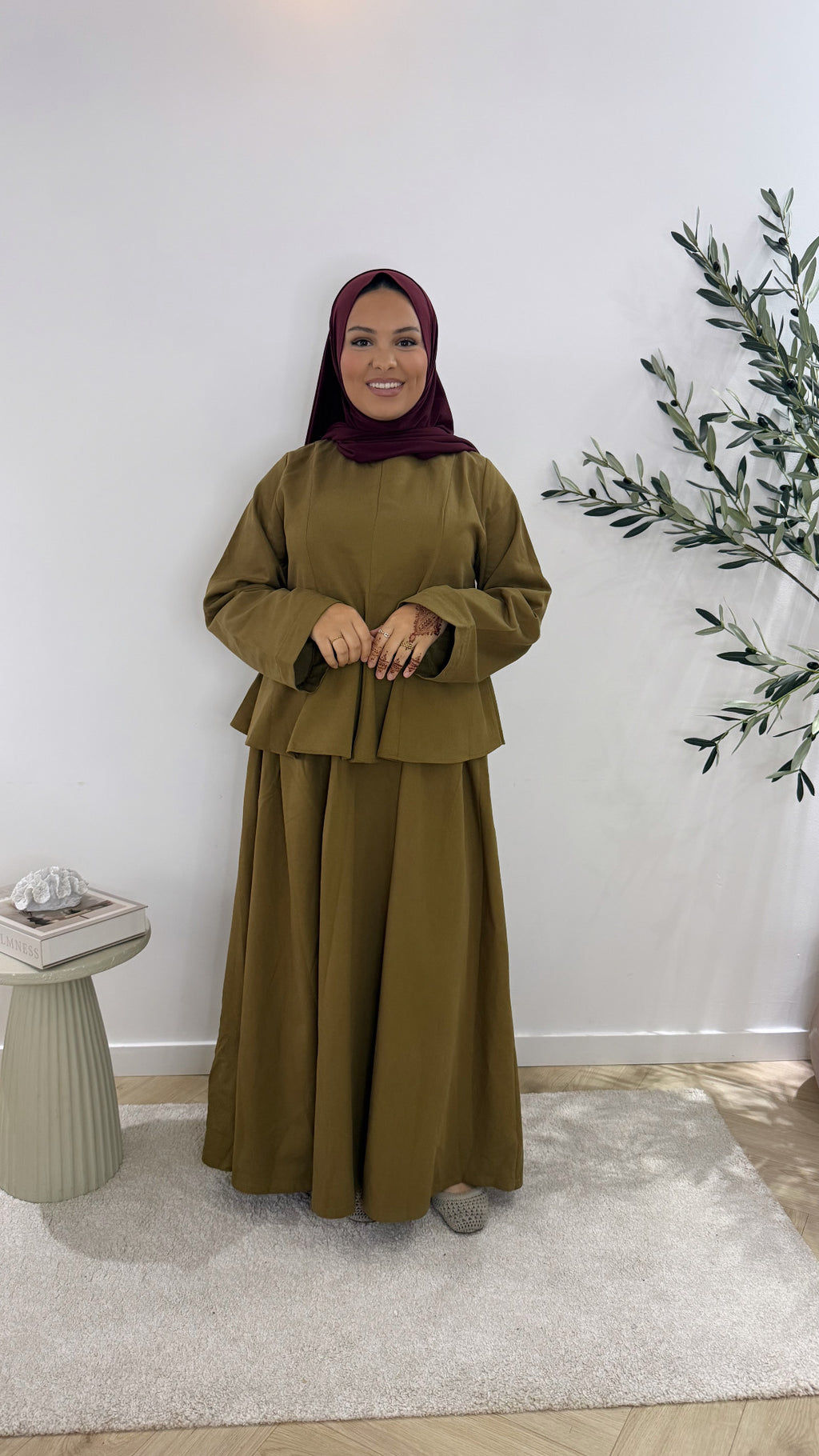 Classy twinset - olive brown