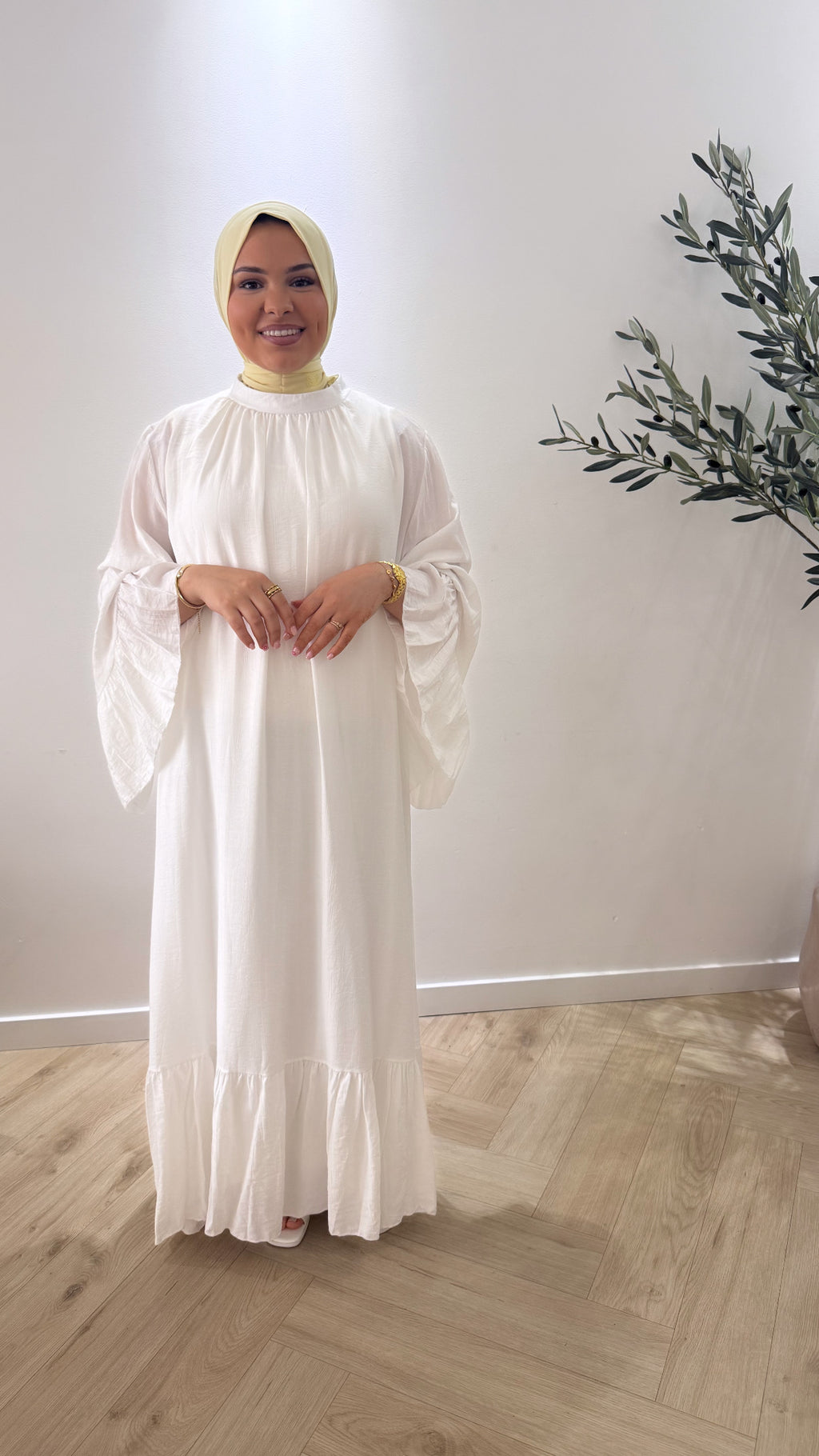Long sleeve dress - white