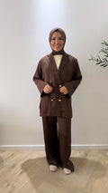 Satin twinset - brown