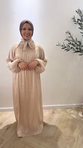 Satin dress - taupe