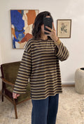 Everyday striped tee - brown