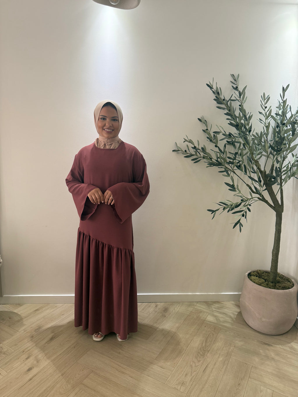 Draped dress - deep berry