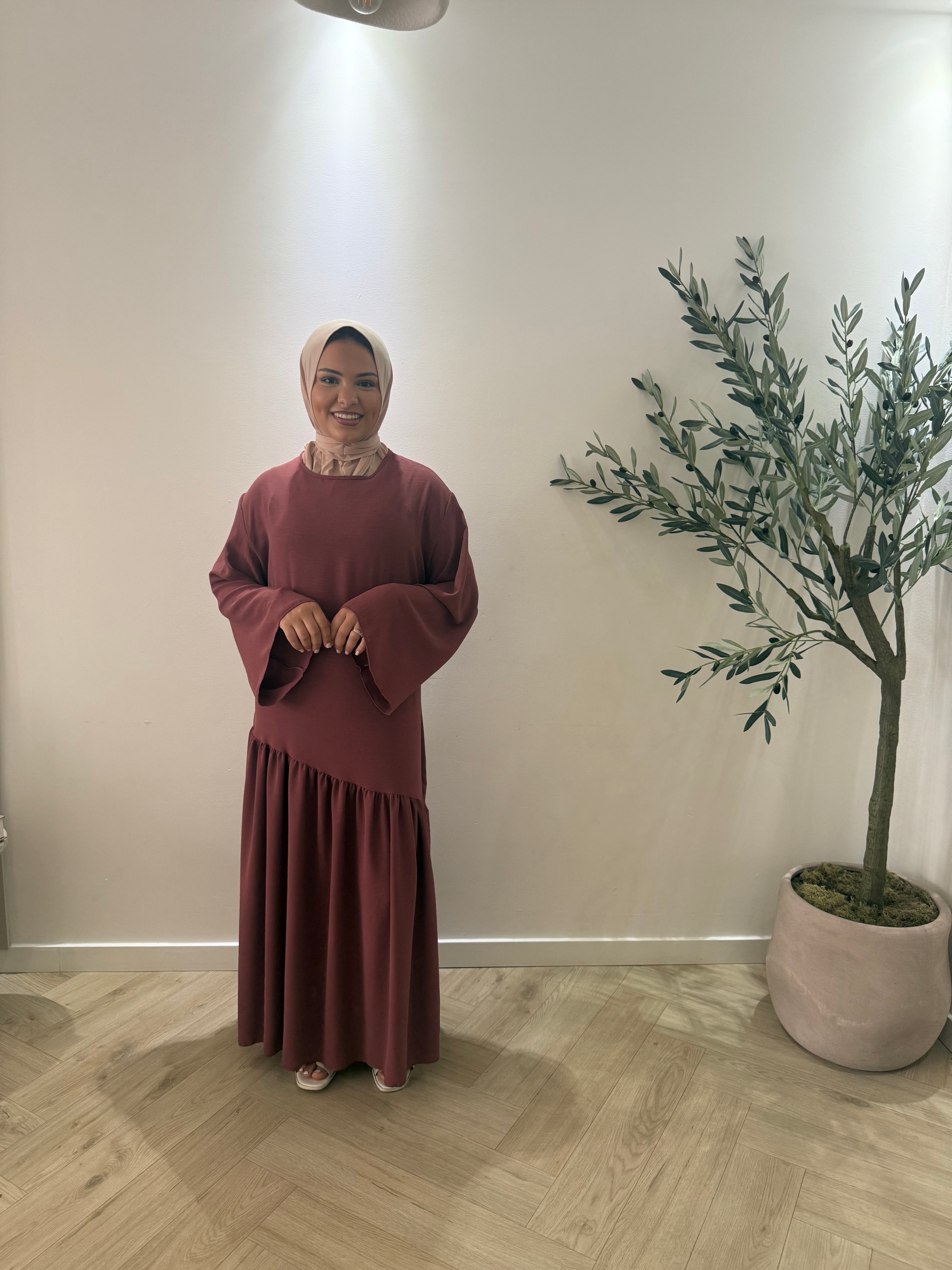 Draped dress - deep berry