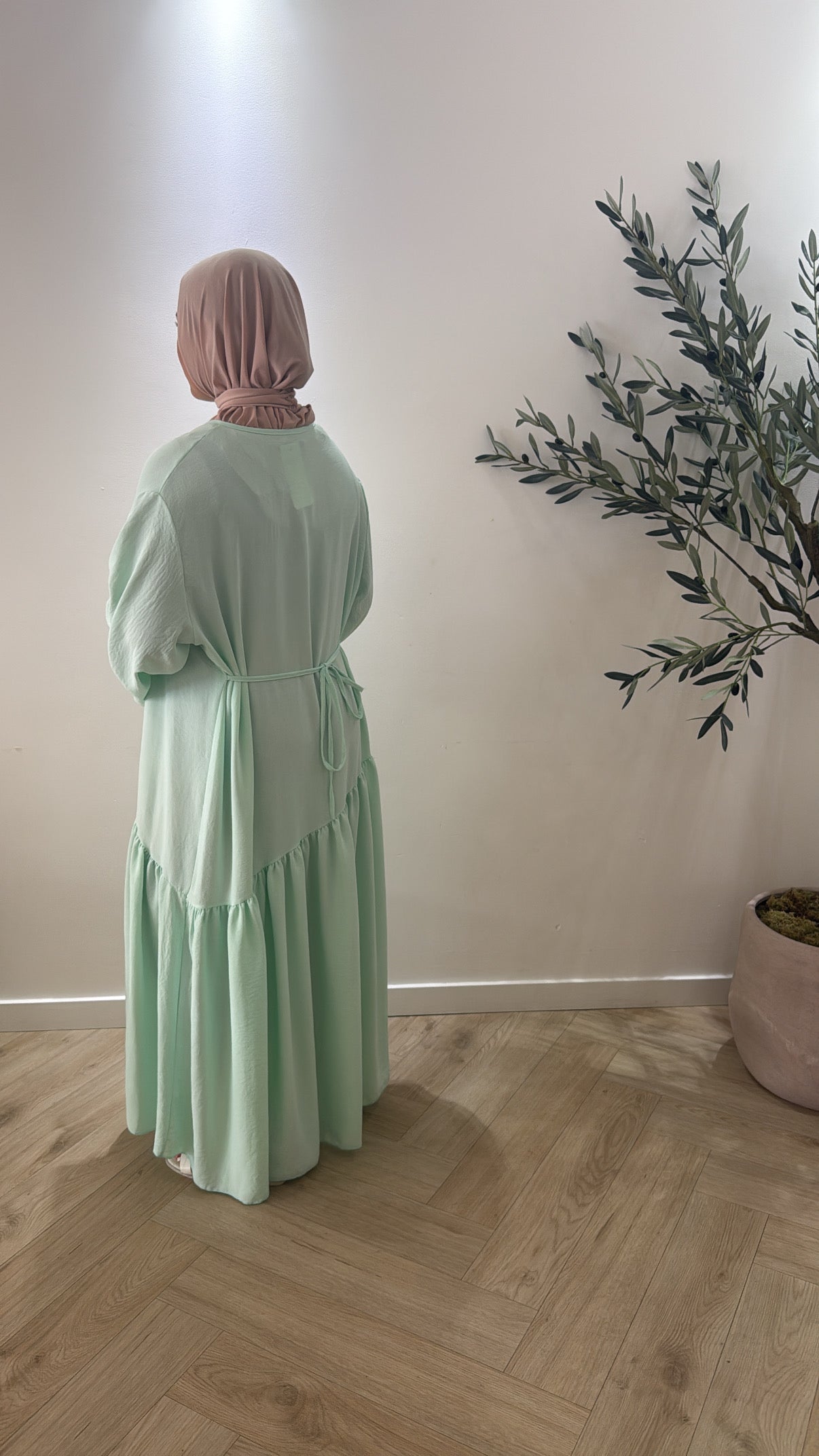 Draped dress - pastel mint