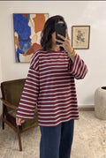 Everyday striped tee - red