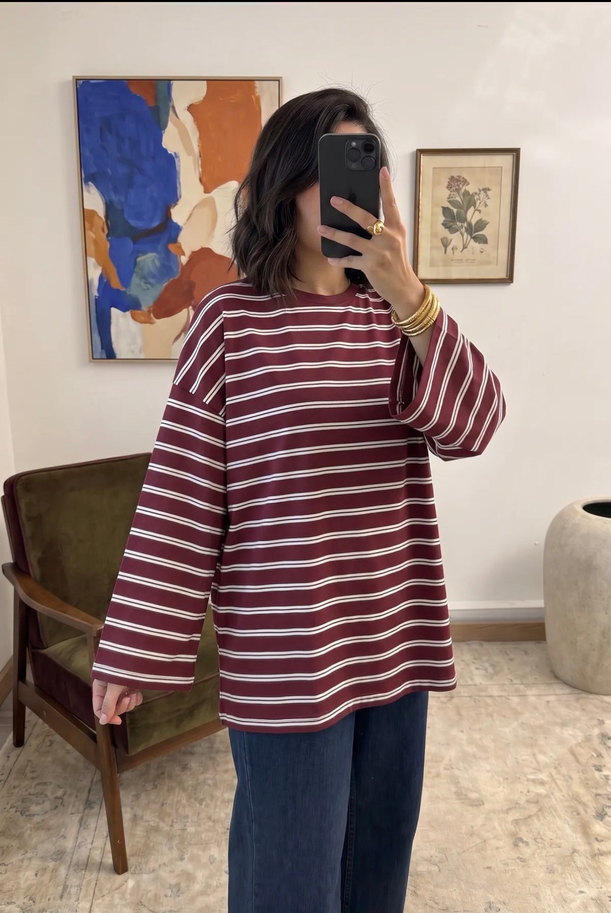 Everyday striped tee - red