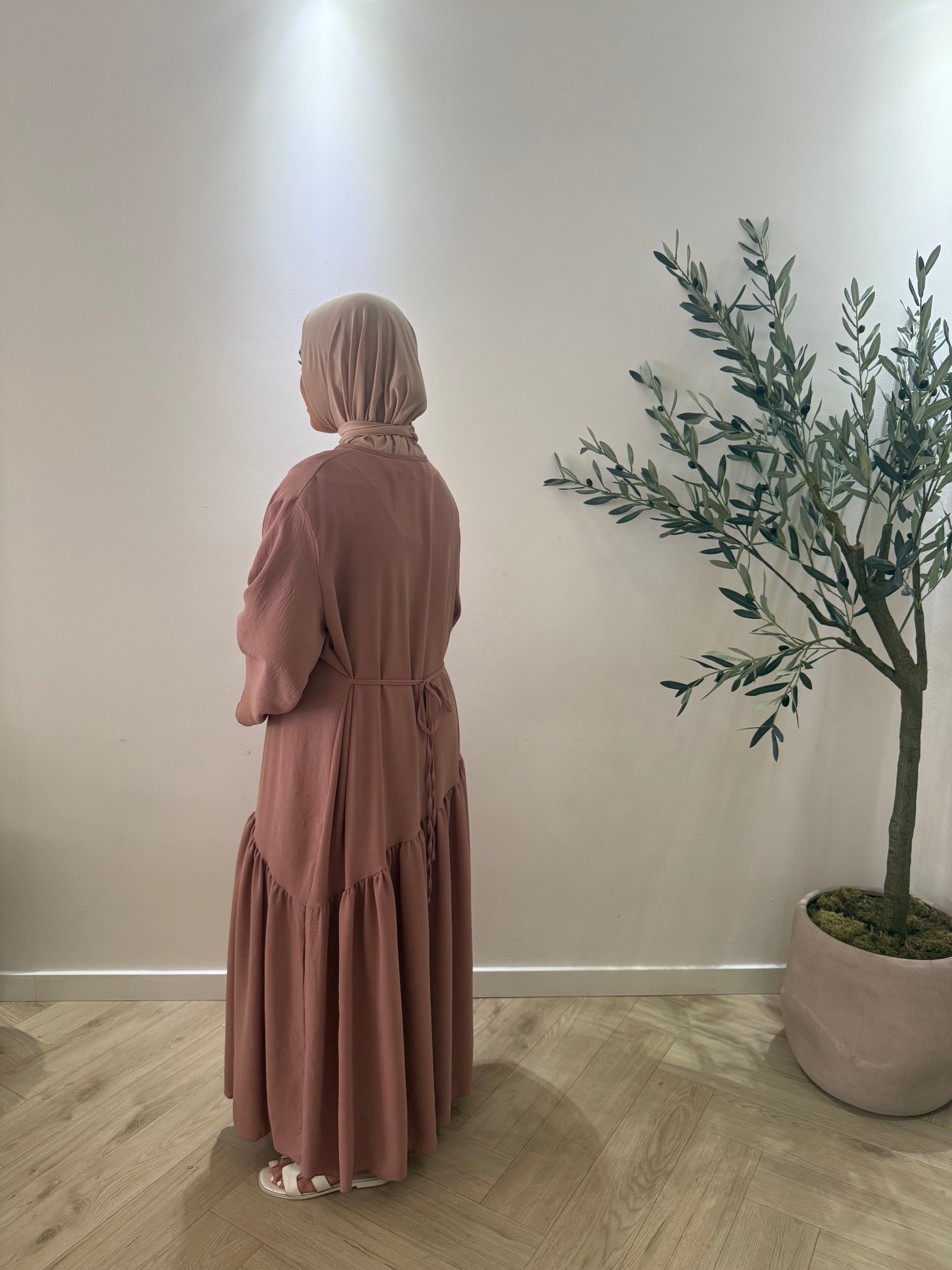 Draped dress - zalm