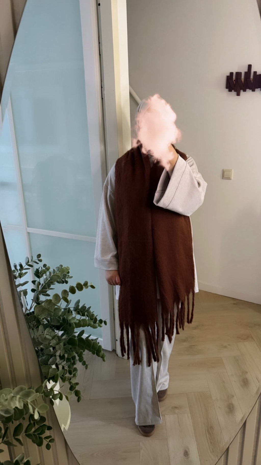 Wollen sjaal - bruin