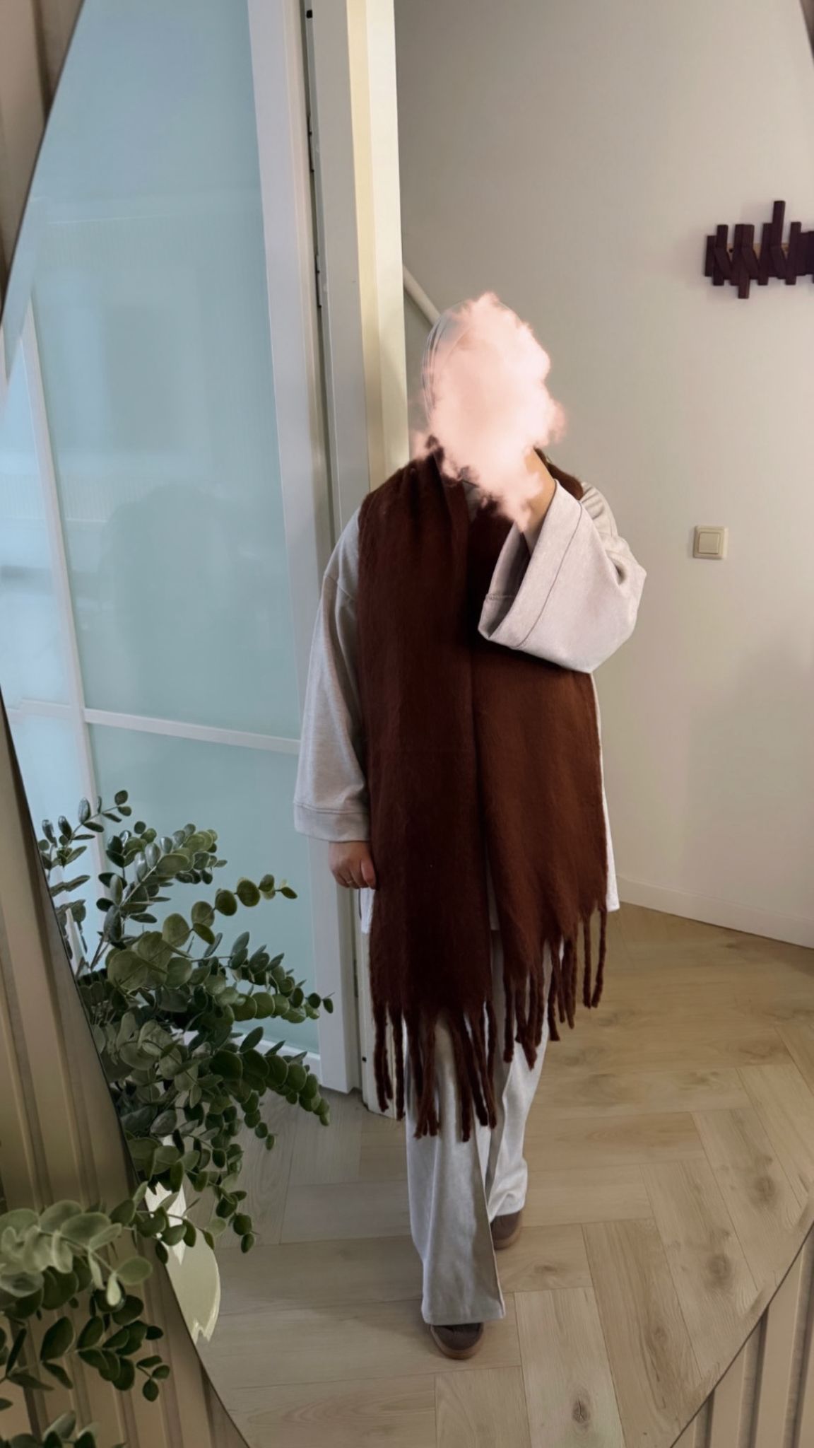 Wollen sjaal - bruin