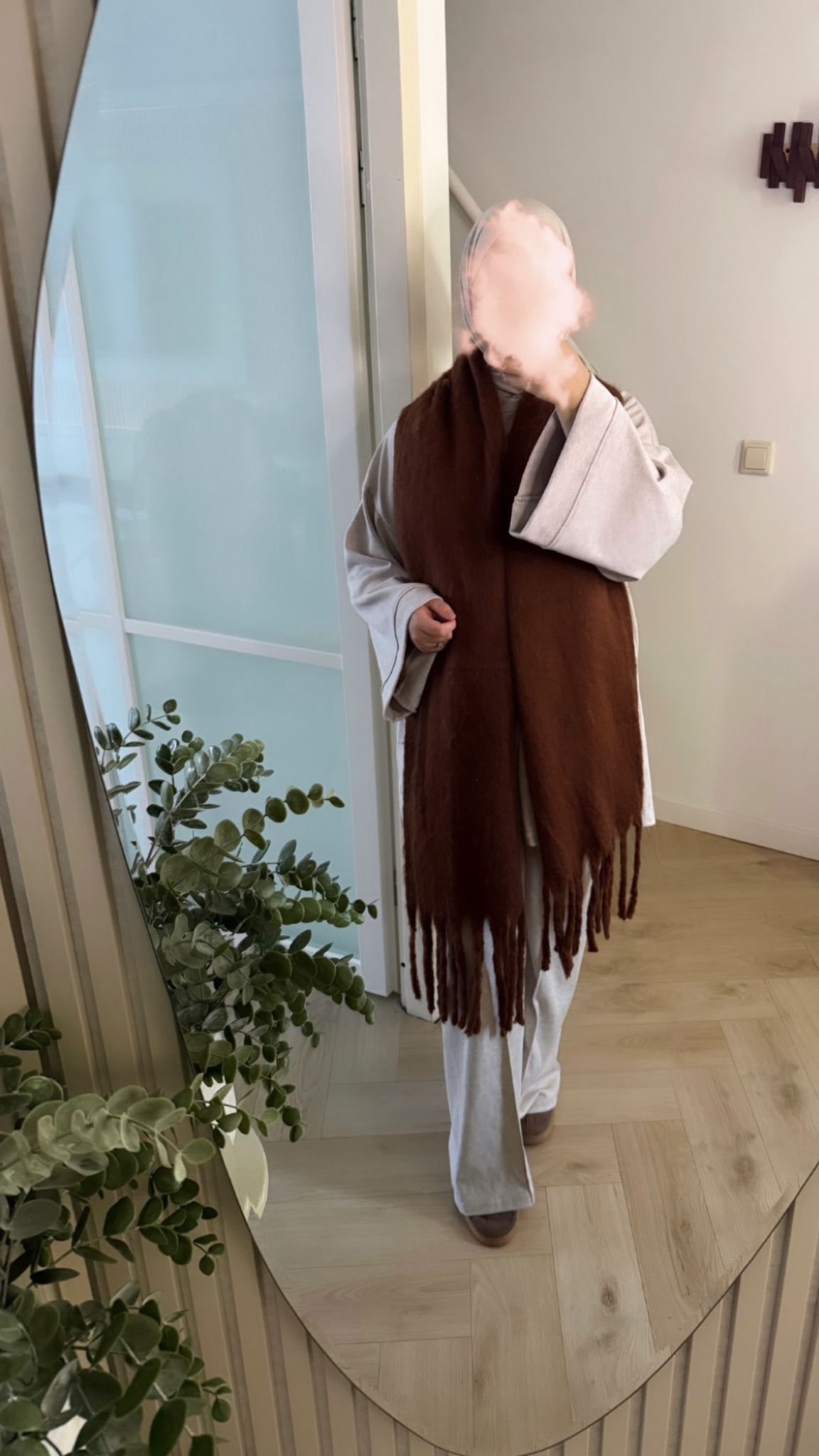 Wollen sjaal - bruin