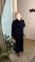 Classy jersey abaya met kol - navy