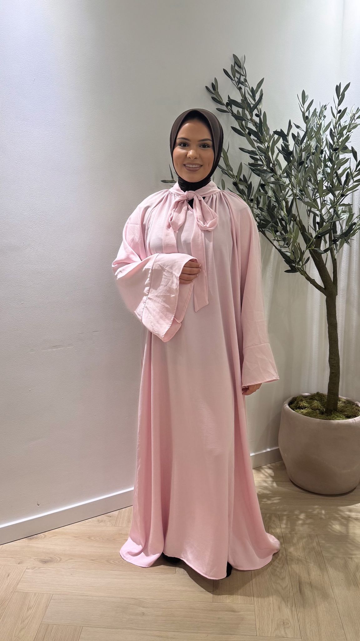 Long sleeve dress - baby roze