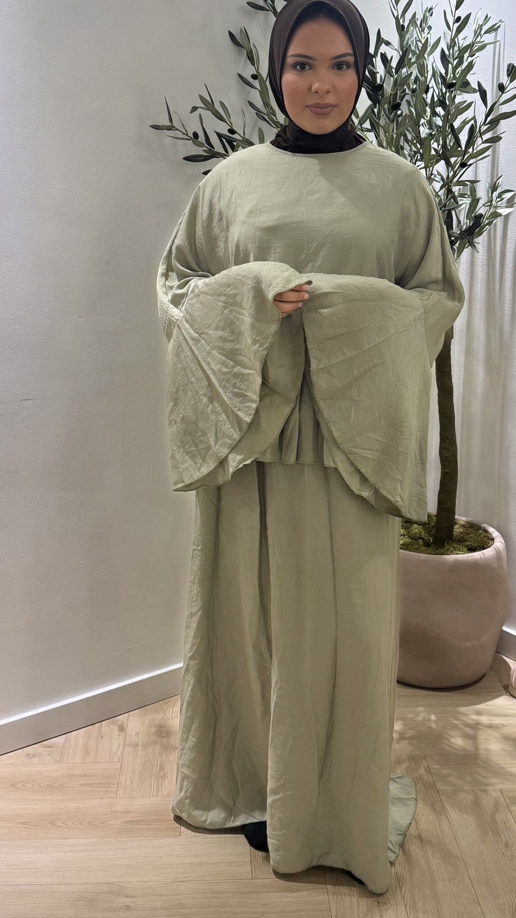 Long sleeve twinset - mint groen