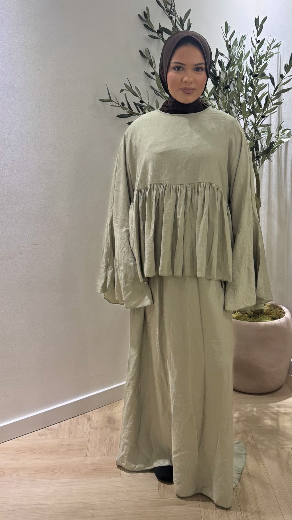 Long sleeve twinset - mint groen